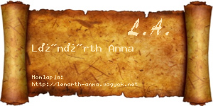 Lénárth Anna névjegykártya