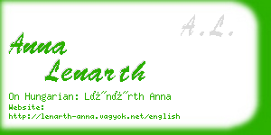 anna lenarth business card